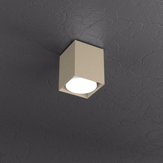 Faretto da soffitto cubo colore sabbia quadrato top light