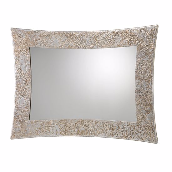 Specchio da parete 115x88 decorativo per soggiorno cornice decorata foglia argento