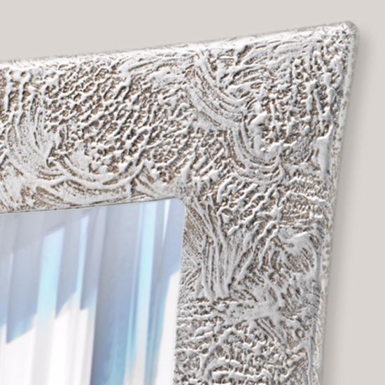 Specchio da parete 115x88 decorativo per soggiorno cornice decorata foglia argento