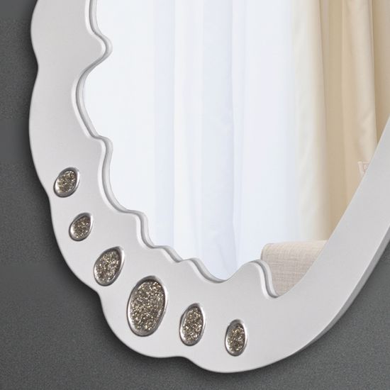 Specchio da parete fata alata design moderno avorio decorativo 113x118