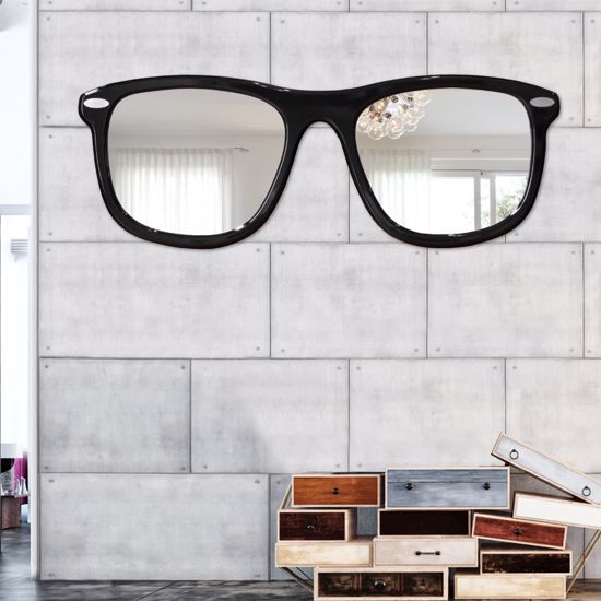 Specchio da parete originale design occhiali moderno decorativo nero 150x50