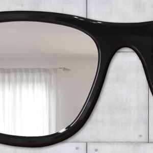 Specchio da parete a forma di occhiali design moderno laccato nero