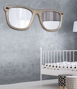Grande specchio da parete per soggiorno design occhiali argento 150x50