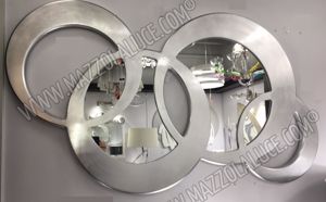 Specchio contemporaneo cerchi da parete foglia argento design
