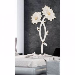 Appendiabiti da parete 96x69 per ingresso decorativo argento foglie di  palma - 13DF