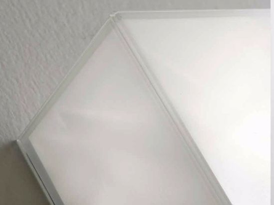 Plafoniera moderna quadrata 40cm vetro bianco luminosa per cucina