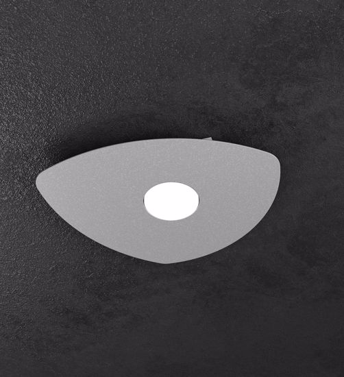 Toplight shape plafoniera moderna da ingresso sostituibile metallo grigio 1 luce