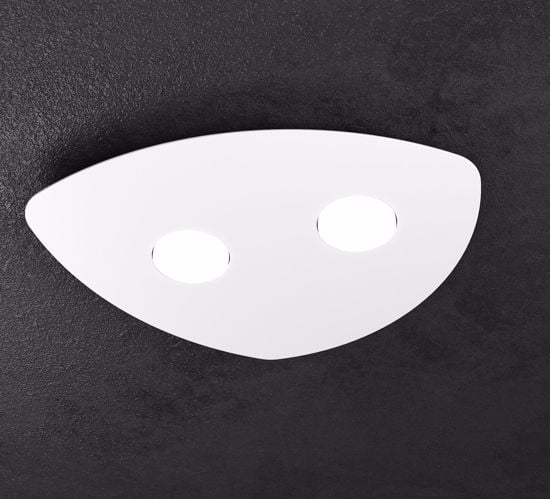 Plafoniera biluce led intercambiabile metallo bianco shape top light da corridoio