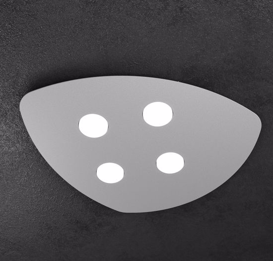 Toplight shape lampada da soffitto 4 led intercambiabili in metallo grigio