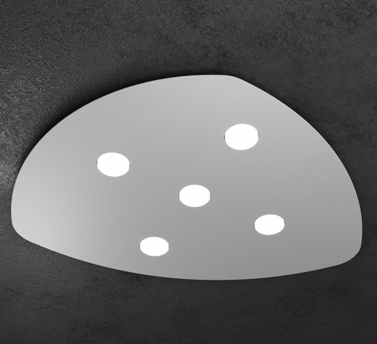 Plafoniera led intercambiabili da soggiorno shape toplight in metallo grigio