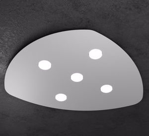 Plafoniera led intercambiabili da soggiorno shape toplight in metallo grigio