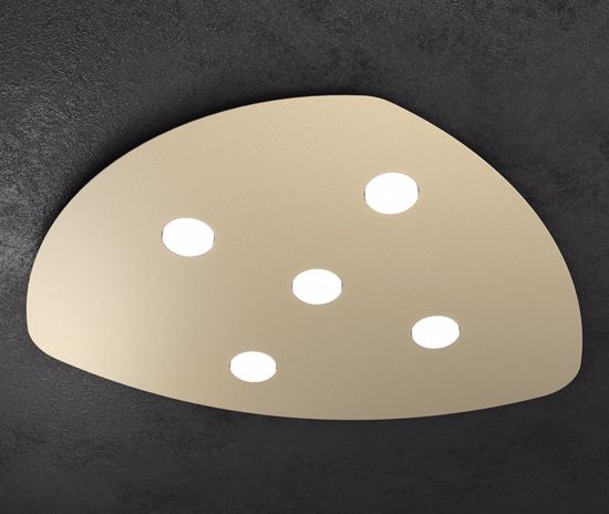 Toplight shape plafoniera in metallo sabbia 5 led intercambiabili per soggiorno