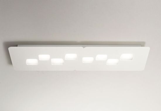 Plafoniera led gx53 64w per soggiorno gea luce bilbao bianca