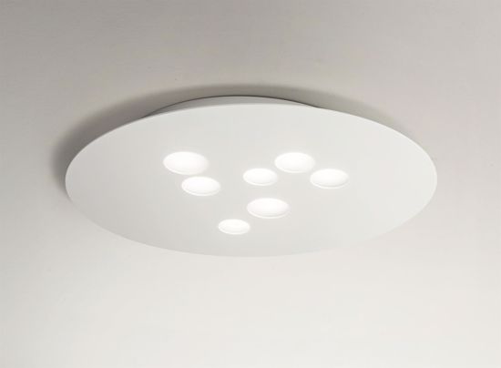 Plafoniera design led gx53 56w  salotto soggiorno moderno bianca gea luce luna