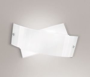 Applique penelope gea luce design moderno vetri bianco lucido