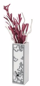 Vaso soprammobile moderno farfalle butterfly grigio bianco argento