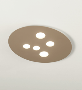 Plafoniera led 40w dal design moderno metallo colore tortora per cucina soggiorno gea luce luna