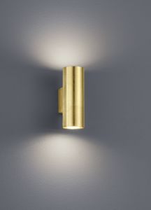 Applique da parete cilindro foglia oro luce biemissione