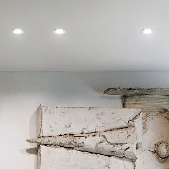 Gea luce faretto da incasso soffitto rotondo gu10 metallo bianco moderno