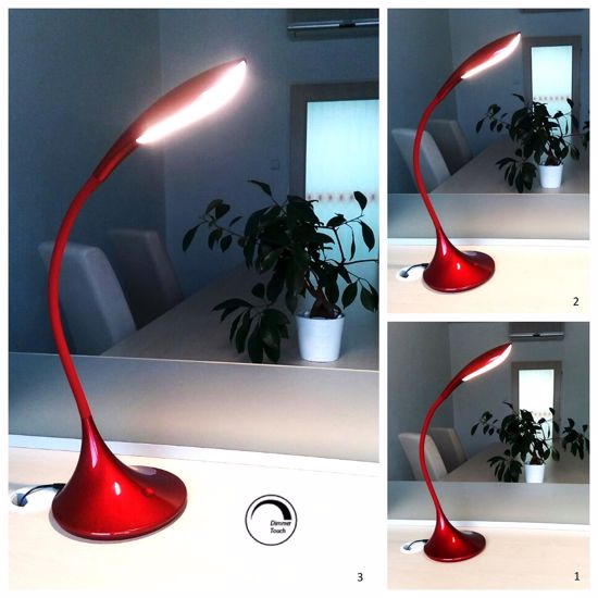 Lampada da scrivania led 4.5w 3000k flessibile rosso lucido