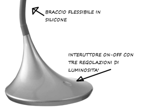 Lampada da tavolo senza fili ricaricabile per esterno led 2w 3000k  dimmerabile ip54 - 7E4B