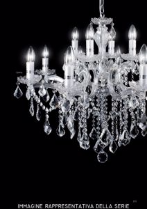 Grande lampadario classico cristallo trasparente 12 luci per salone