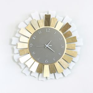 Orologio moderno da parete metallo bianco oro