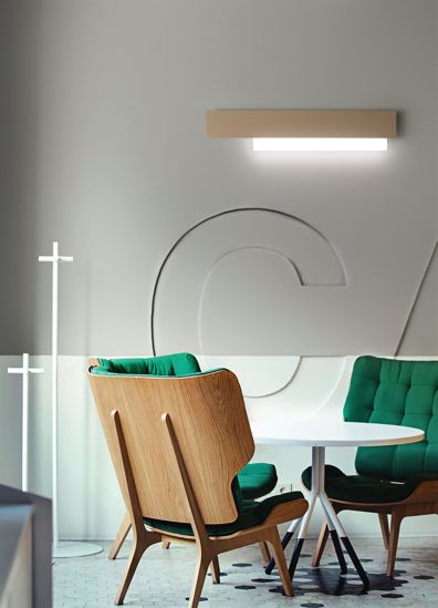 Gea luce doha applique led per interni 15w 3000k design moderna bianco tortora