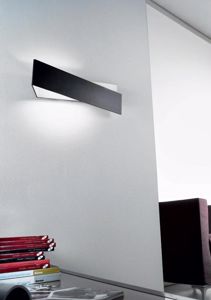 Lampada da parete nera design moderna linea light zig zag