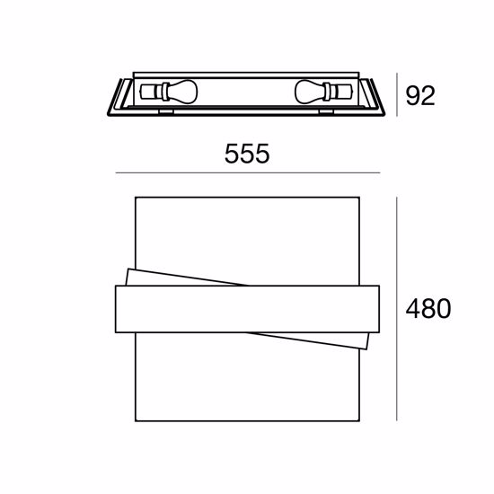 Plafoniera moderna bianca per cucina soggiorno luminosa linea light zig zag