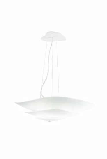 Linea light moledro lampadario design moderno per soggiorno vetro satinato