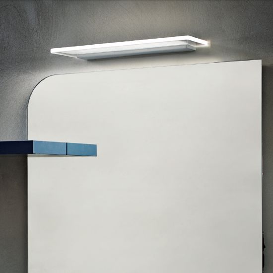 Applique per specchio da bagno 3000k alluminio lucido ip44 linea light skinny