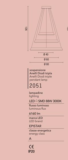 Lampadario moderno per salotto led 88w 3200k affralux anelli diodi