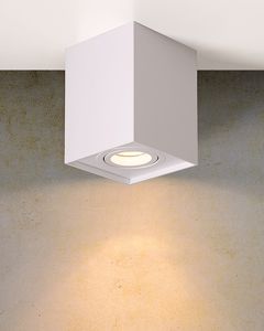 Faretto cubo da soffitto gu10 led bianco spot luce orientabile