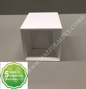 Isyluce faretti led cubo 12w 3000k alluminio bianco vetro trasparente