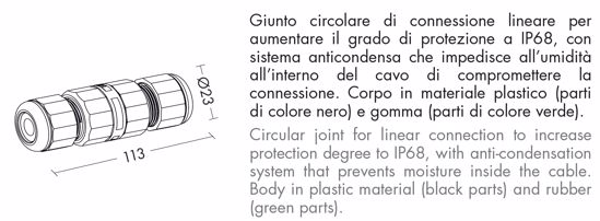 Giunto circolare con anticondensa per ip68