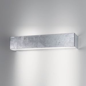 Antea luce silver applique rettangolare in metallo foglia argento 48cm