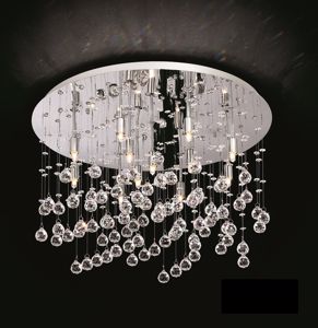 Moonlight pl15 cromo ideal lux plafoniera per salotto sfere di vetro cristallo