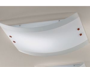 Grande plafoniera moderna per soggiorno vetro satinato bianco luminosa mille linea light