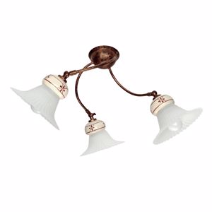 Linea light mami plafoniera 3 luci orientabili metallo brunito ceramica decorata