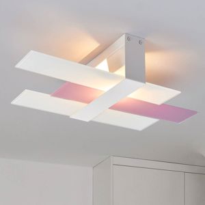 Lampada da parete soffitto design moderna vetro bianco lilla lucido triad linea light
