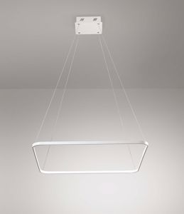 Lampadario a led 33w design moderno quadrato bianco affralux aluring