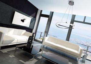 Lampadario design moderno led 42w 3000k per soggiorno