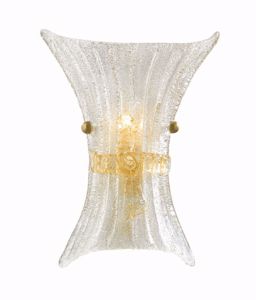 Applique classica vetro trasparente decoro ambra per salotto