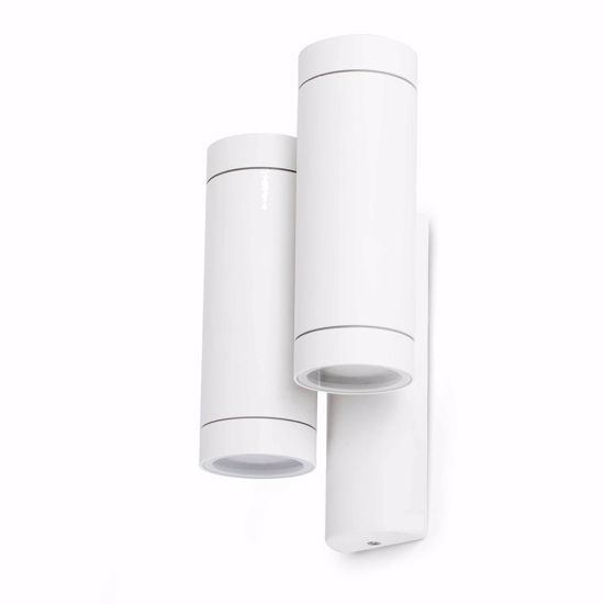 Applique per esterno design moderno ip44 metallo bianco 2 luci