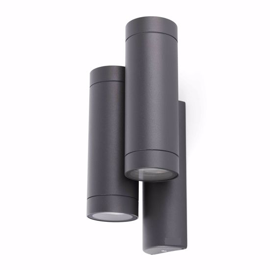 Applique per esterno metallo grigio ip44 2 luci design moderno