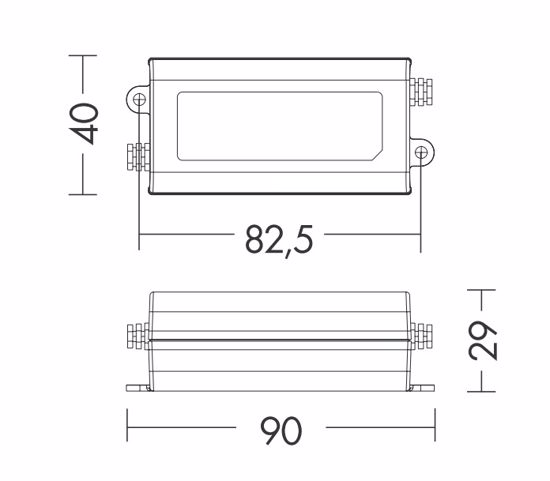 Alimentatore ts201 con tensione continua 24v max 16w per strip led ip20