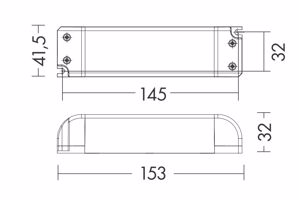 Alimentatore ts202 tensione continua  24v ip20 per striscie led 220-240v/50-60hz 24v max 30w