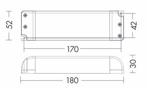 Driver ts203 tensione continua per strisce led 220-240v/50-60hz 24v max 60w ip20