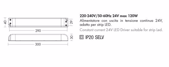 Driver alimentatore ts205 per striscia led max 120w